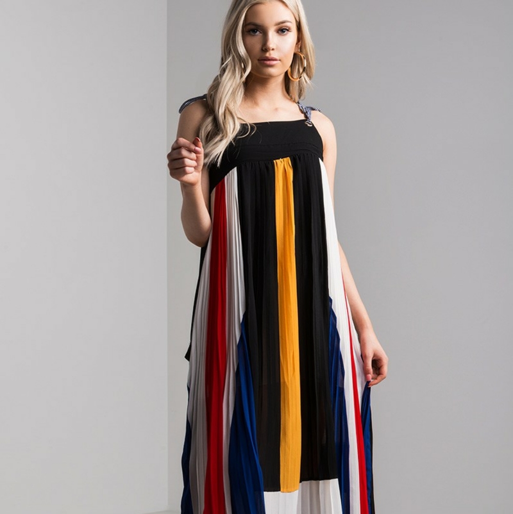 AKIRA Pursuit of Happiness Striped Maxi Dress